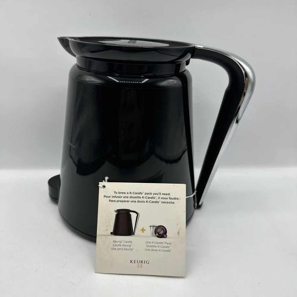 Keurig 2.0 4-Cup Coffee Carafe Pot Black Silver ~Never Used~